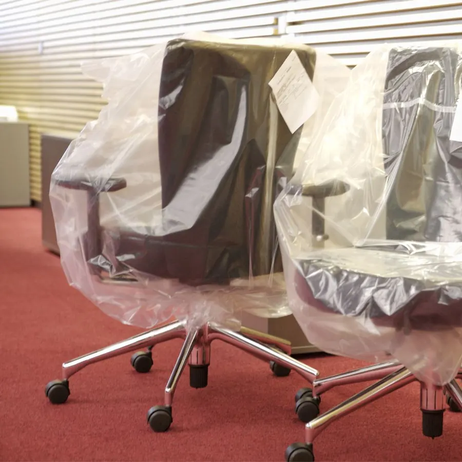 Executive office chairs prepared for dispatch