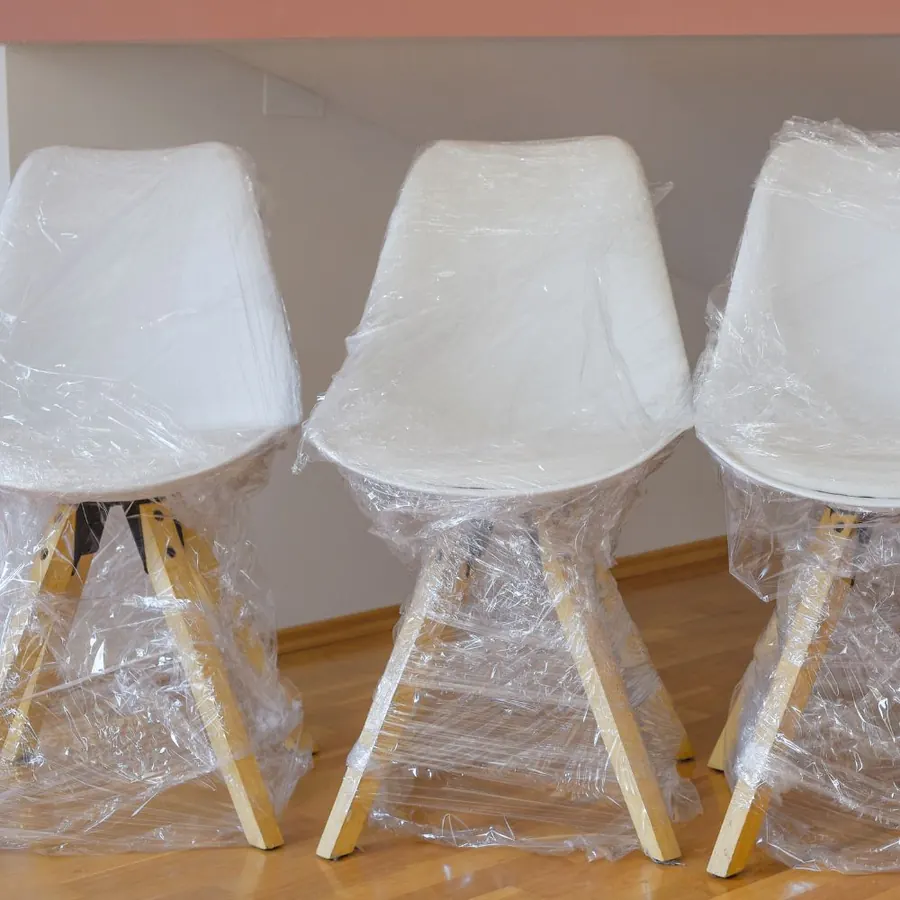 Canteen and visitor chairs ready for installation