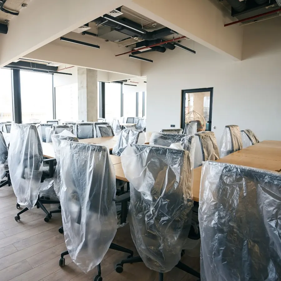 Boardroom desks and chairs installed by Hambanati in a new office